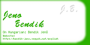jeno bendik business card